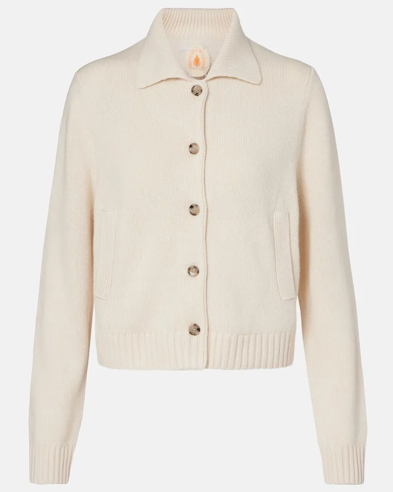 Jardin des Orangers Cardigan aus Wolle und Kaschmir Weiß