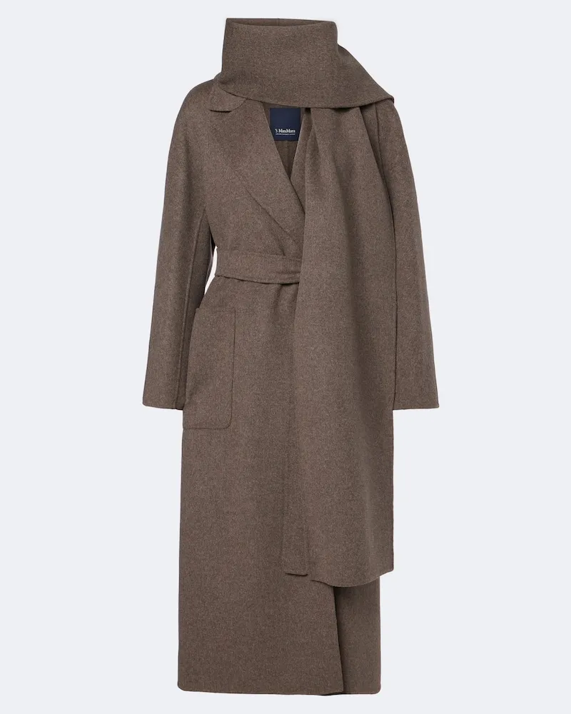 Max Mara Wickelmantel aus Schurwolle Grau