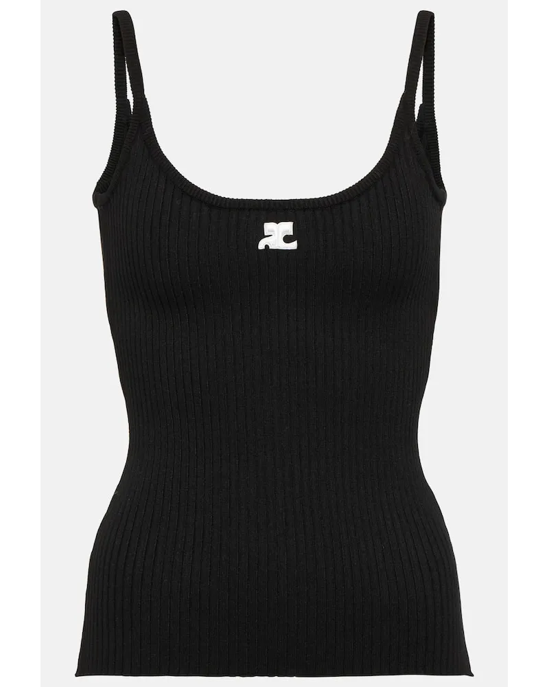 Courrèges Courrèges Top aus Rippstrick Schwarz