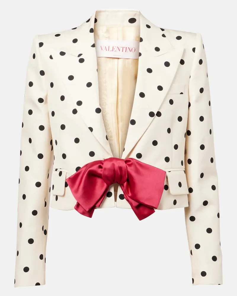 Valentino Garavani Cropped-Blazer aus Seide Weiß