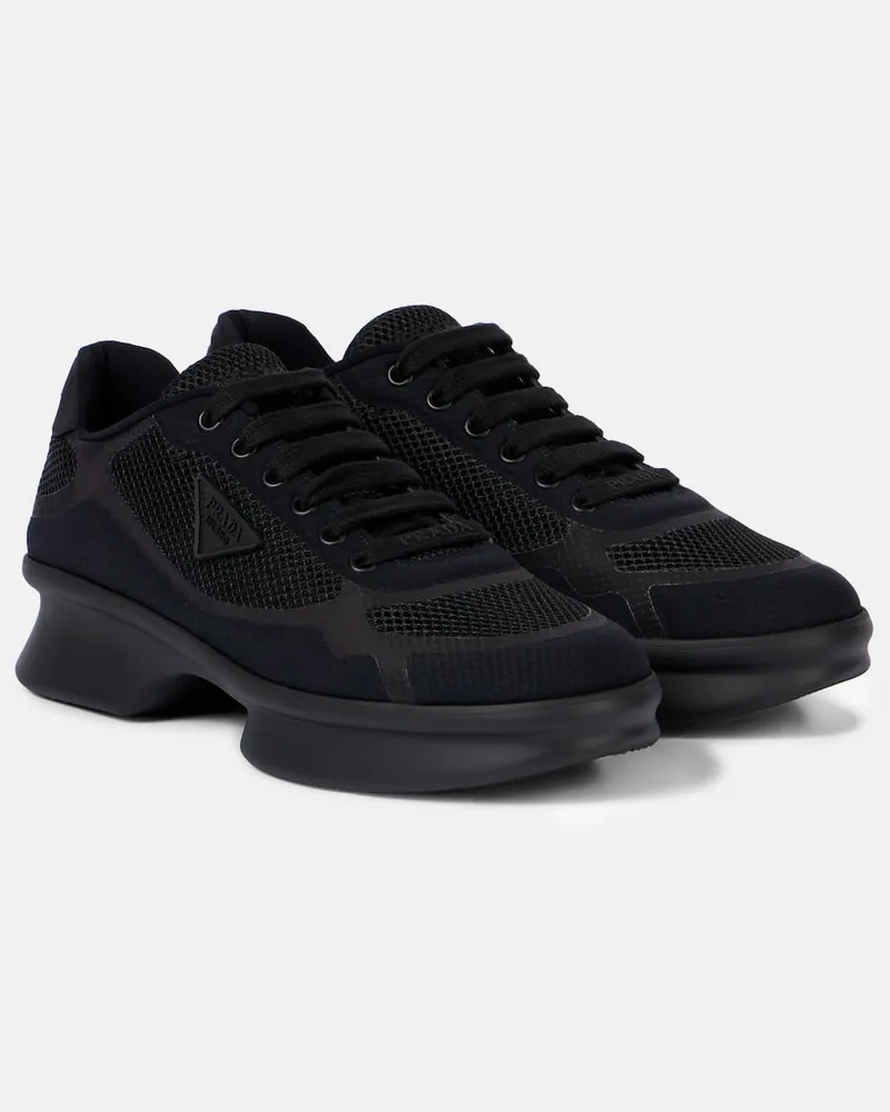 Prada Sneakers aus Re-Nylon und Mesh Schwarz