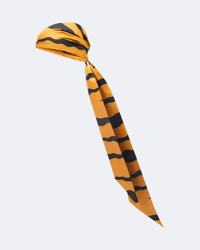 Emilio Pucci Haarband Fiamme aus Seidentwill Gelb