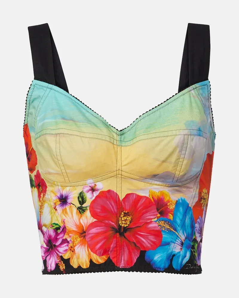 Dolce & Gabbana Bustier aus einem Baumwollgemisch Multicolor