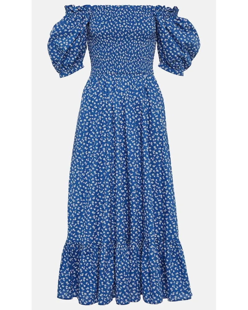 Ralph Lauren Maxikleid aus Baumwolle Blau