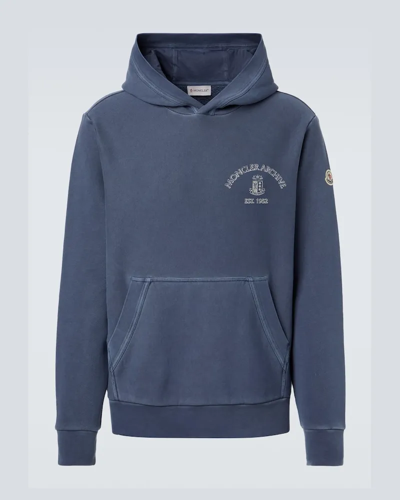 Moncler Hoodie aus Baumwoll Blau