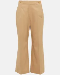 Chloé Chloe High-Rise-Hose aus einem Wollgemisch Beige