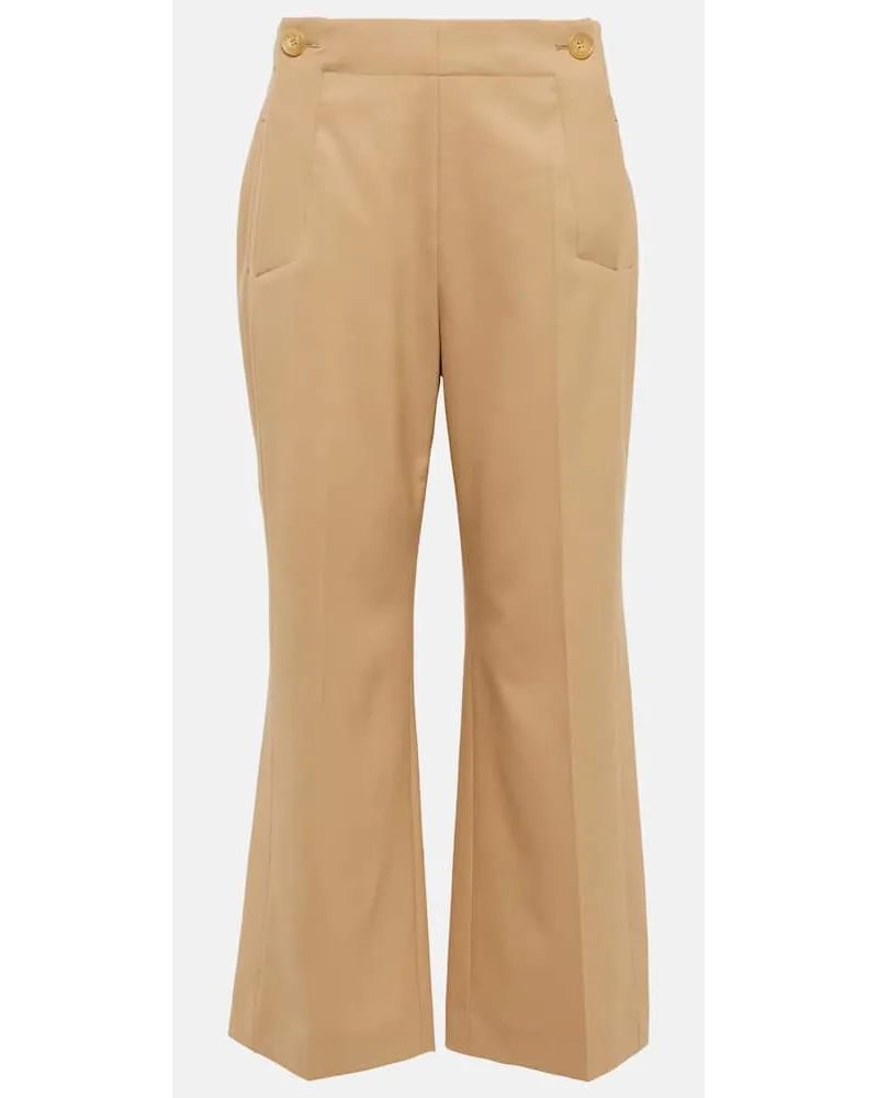 Chloé Chloé High-Rise-Hose aus einem Wollgemisch Beige
