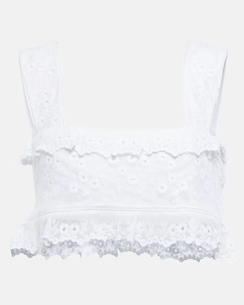 Isabel Marant Cropped-Top Mecelia aus Baumwolle und Seide Weiß