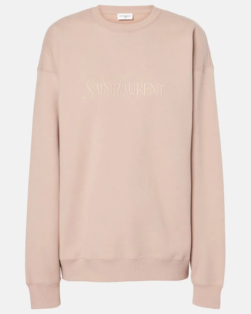 Saint Laurent Sweatshirt aus Baumwoll-Jersey Nude