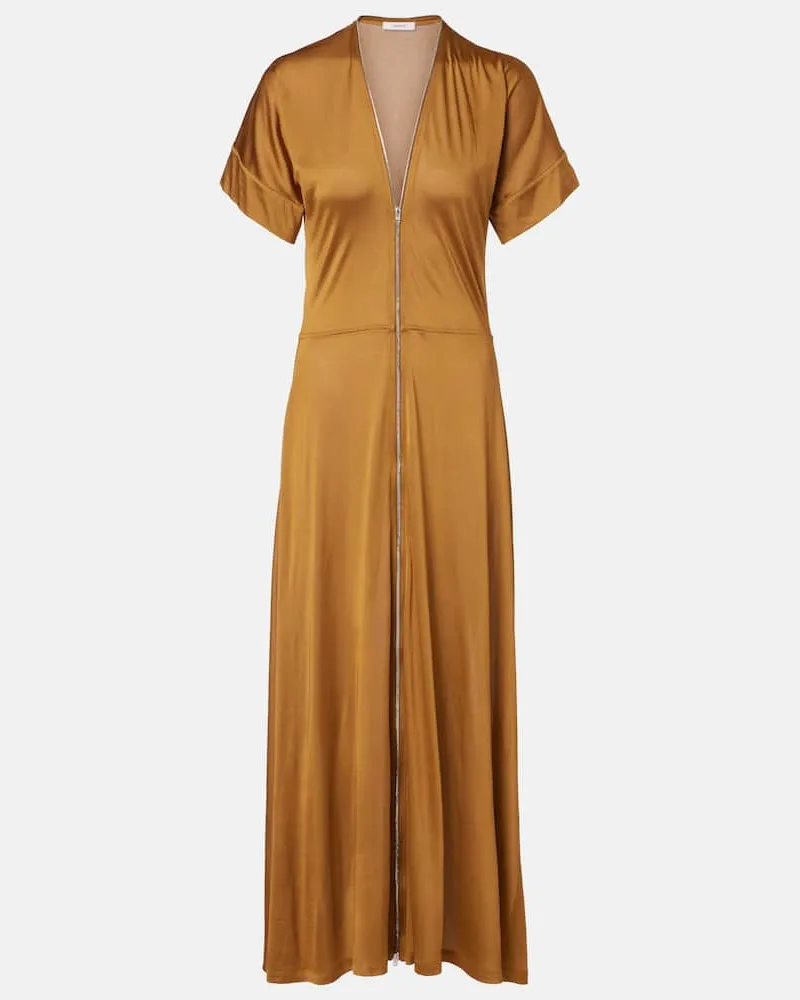 Christophe Lemaire Maxikleid aus Jersey Braun