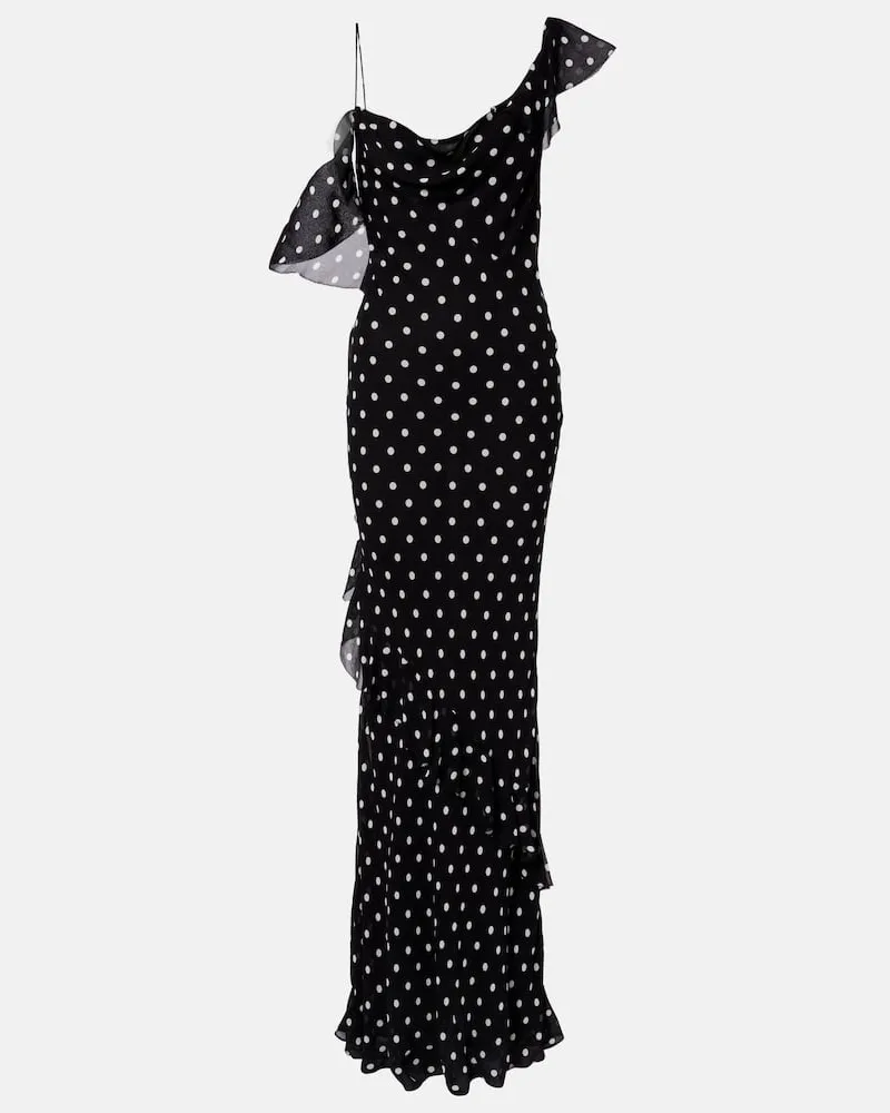 Self-Portrait Robe aus Georgette Schwarz