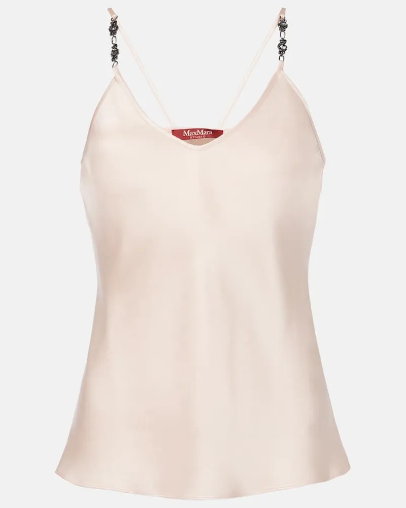 Max Mara Top Afelio aus Satin Beige