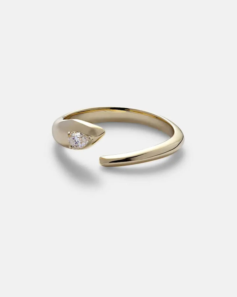 Stone & Strand Ring Diana aus 14kt Gelbgold mit Diamant Gold