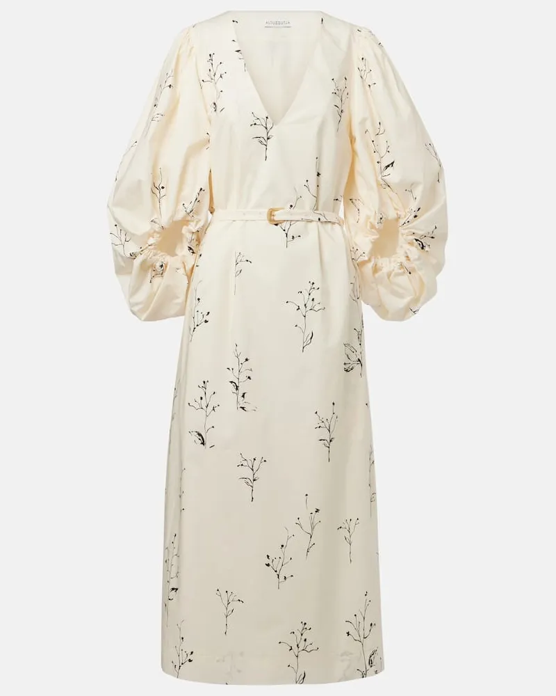 Altuzarra Midikleid Corrie aus Baumwolle Weiß