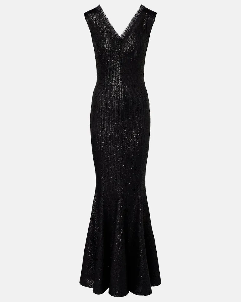 Norma Kamali Robe mit Pailletten Schwarz