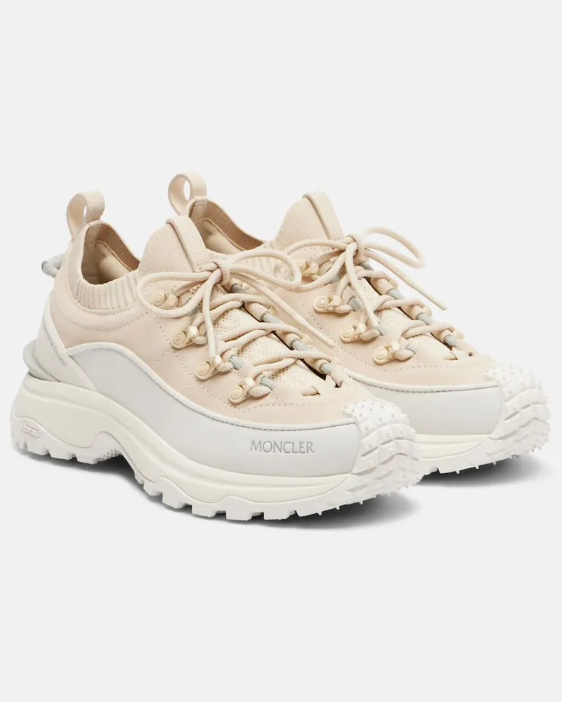 Moncler Sneakers Trailgrip Lite3 aus Leder und Veloursleder Schwarz