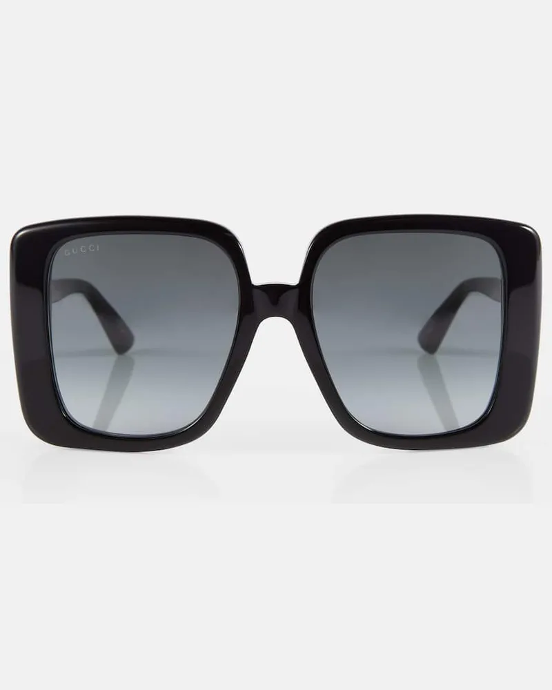 Gucci Eckige Oversize-Sonnenbrille Schwarz