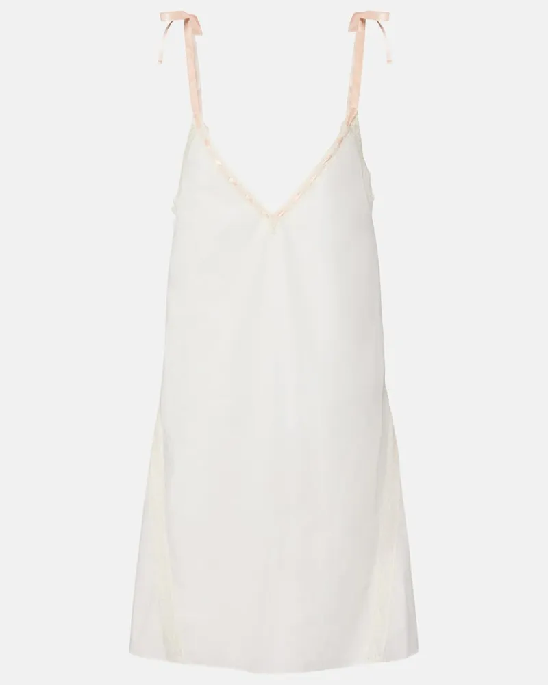 Posse Minikleid Alma aus Baumwolle mit Spitze Weiß