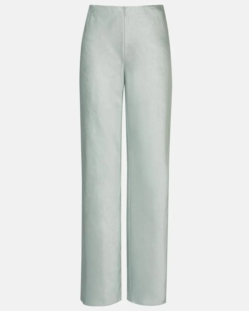 Vince Weite Hose aus Satin Grün