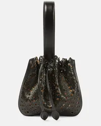 Alaïa Alaia Bucket-Bag Rose Marie Mini Vienne aus Leder Schwarz