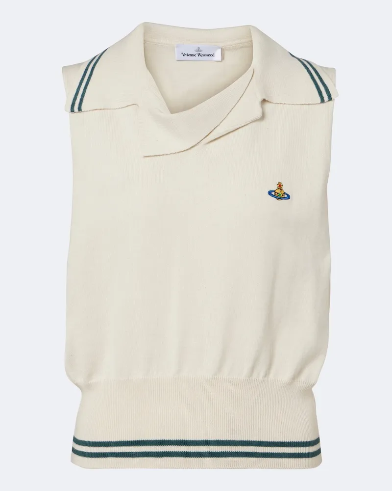 Vivienne Westwood Poloshirt Doubletake aus Baumwolle und Cashmere Weiß