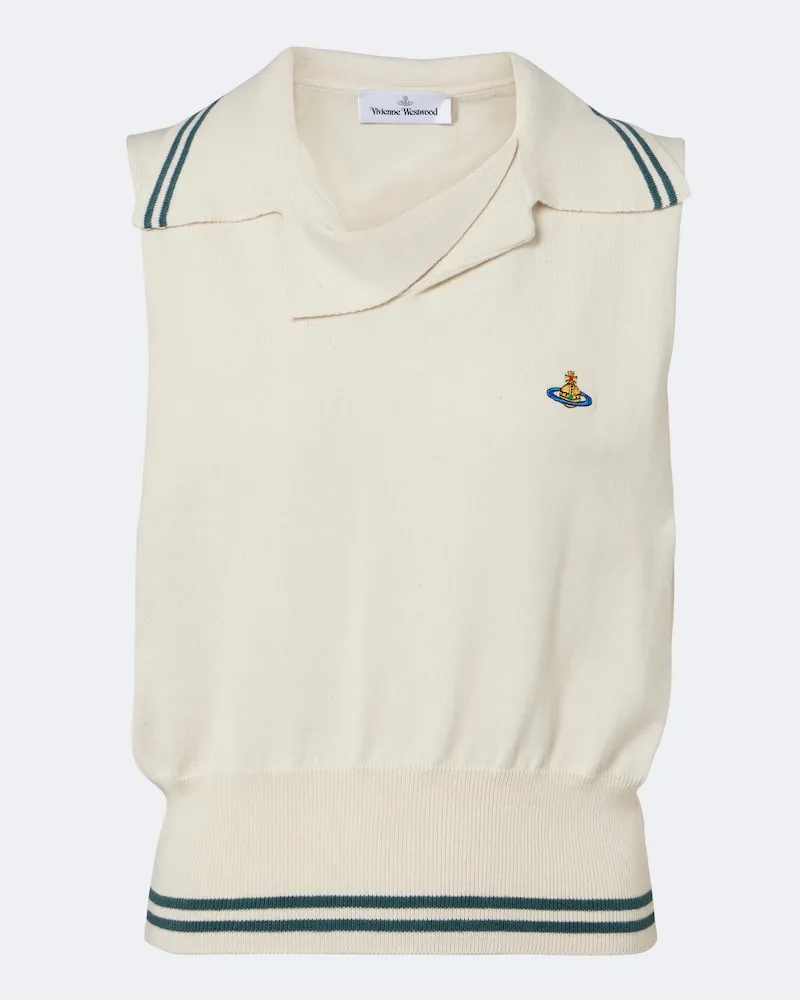Vivienne Westwood Poloshirt Doubletake aus Baumwolle und Cashmere Weiß