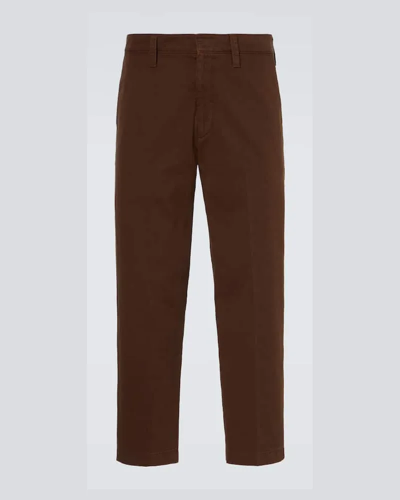 Prada Hose aus Baumwoll-Gabardine Braun