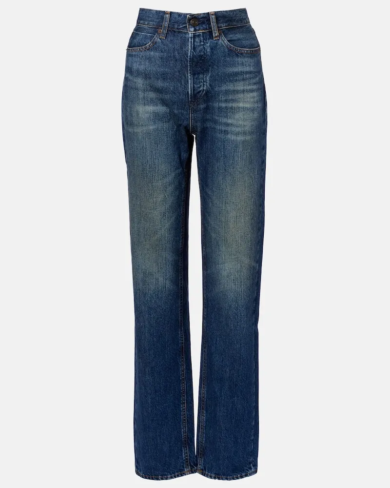 Frame Denim Straight Jeans The Stack Blau