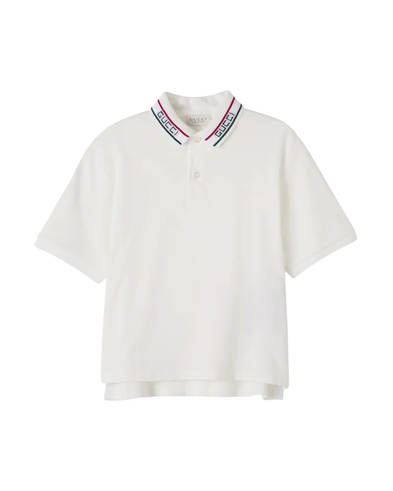 Gucci Polohemd aus einem Baumwollgemisch Weiß