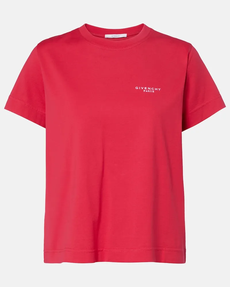 Givenchy T-Shirt aus Baumwoll-Jersey mit Logo Rosa