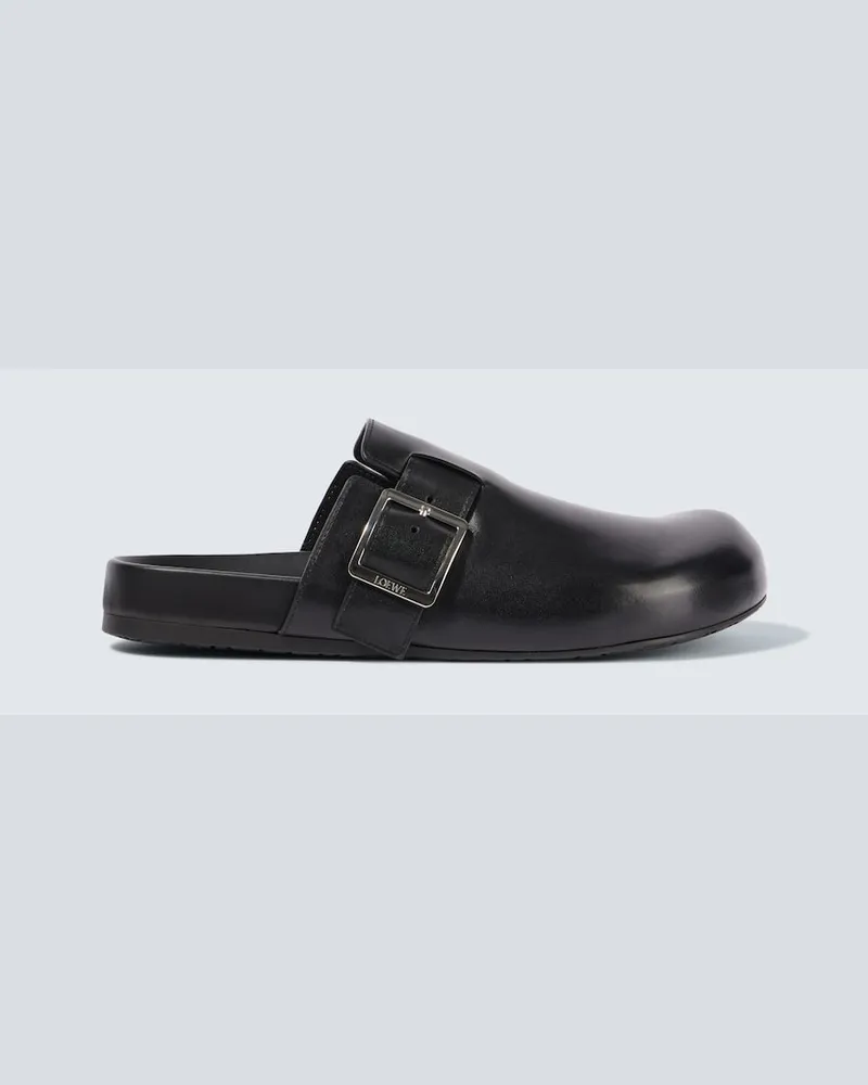Loewe Slippers Ease aus Leder Schwarz