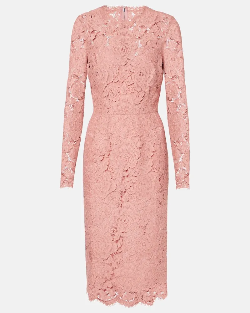Dolce & Gabbana Midikleid aus Spitze Rosa