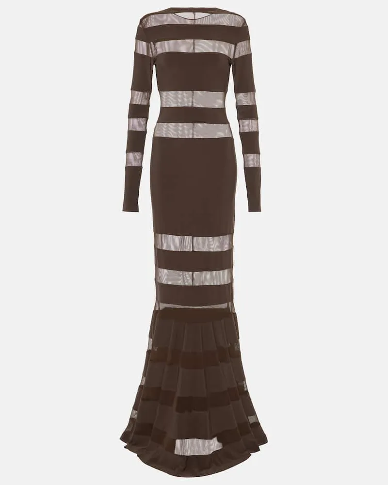 Norma Kamali Robe mit Mesh Braun