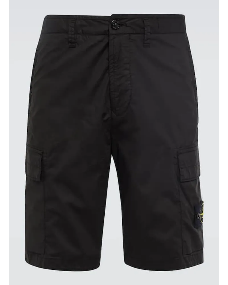 Stone Island Cargo-Shorts Compass aus einem Baumwollgemisch Schwarz