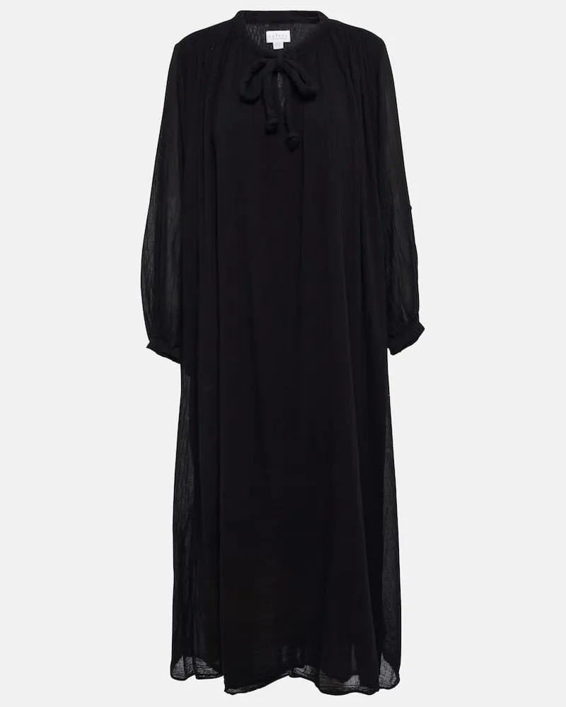Velvet Maxikleid Frankie aus Baumwoll-Gaze Schwarz
