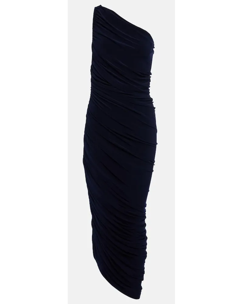 Norma Kamali One-Shoulder-Maxikleid Diana Blau