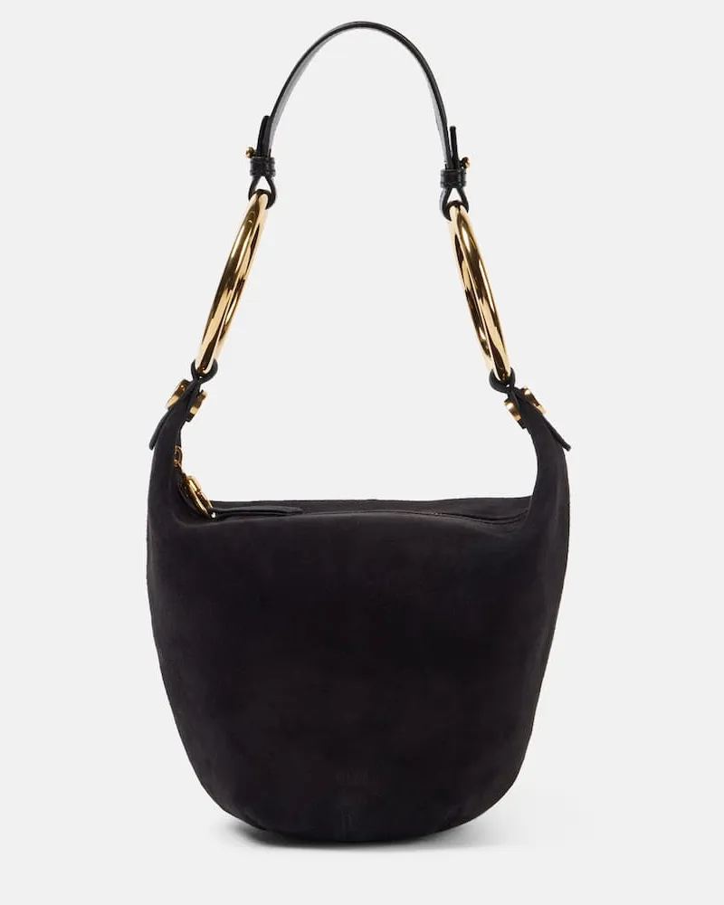 Chloé Chloé Schultertasche Bracelet Medium aus Veloursleder Schwarz