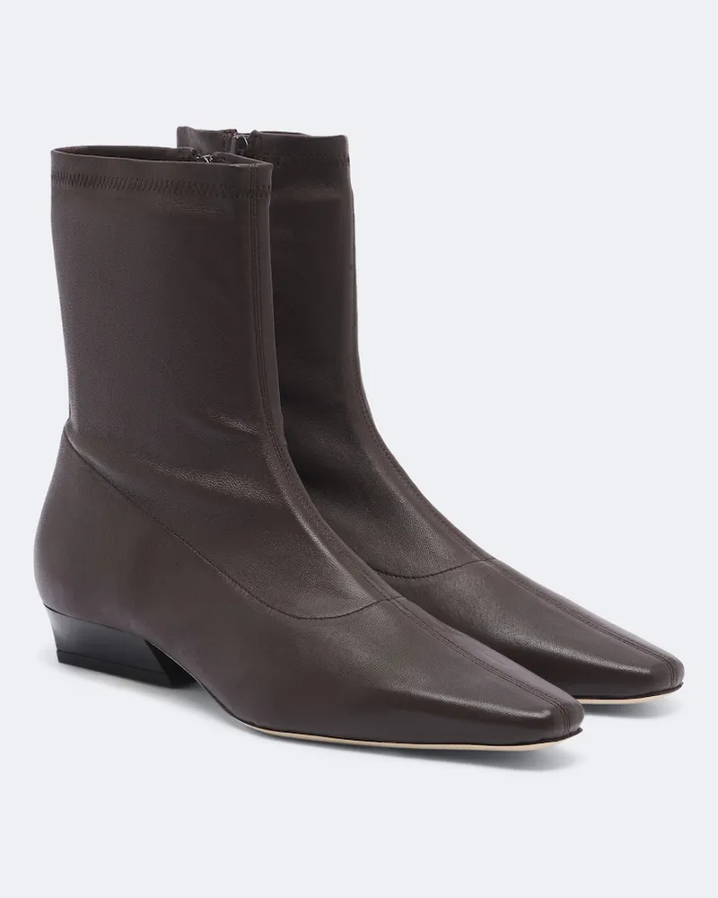 STAUD Ankle Boots Wally aus Leder Braun
