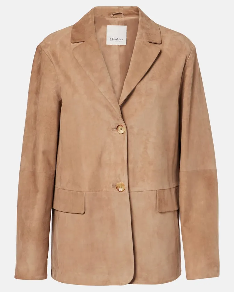 Max Mara Blazer Primula aus Veloursleder Beige