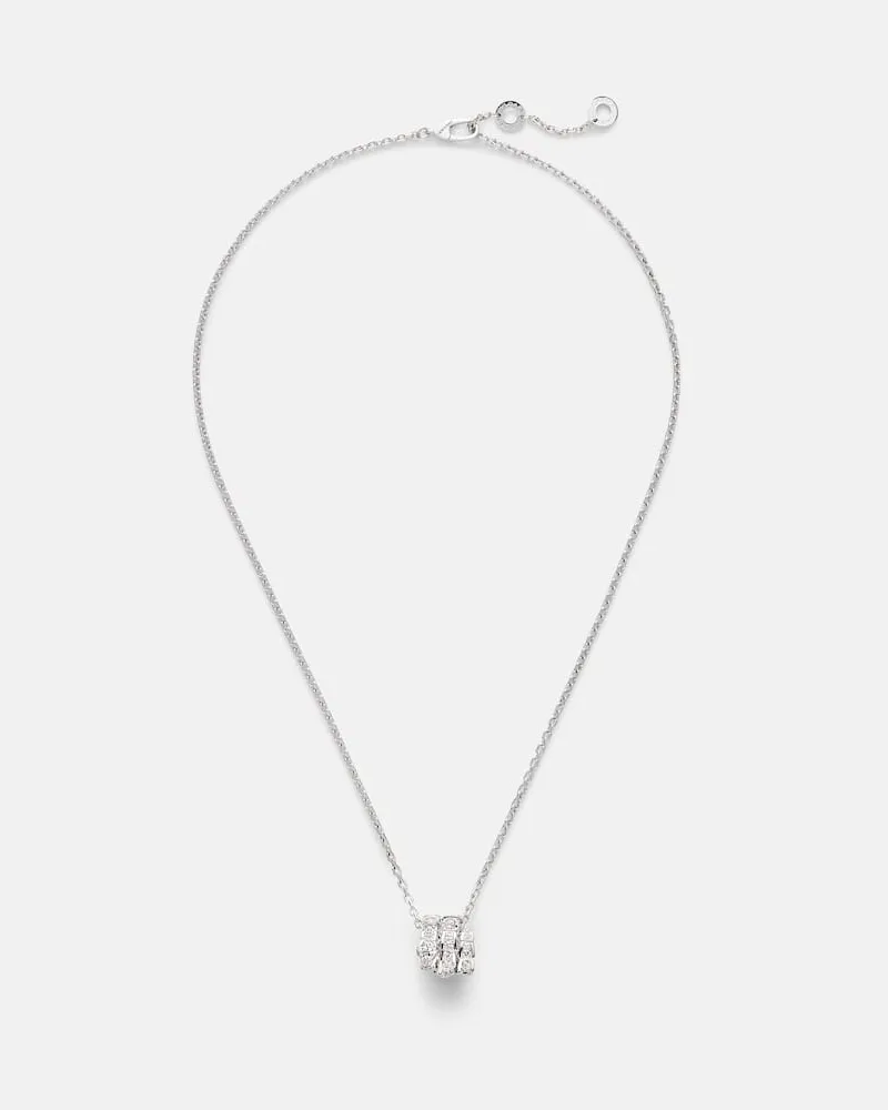 Bulgari Halskette Serpenti Viper aus 18kt Weißgold mit Diamanten Silber