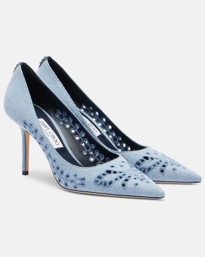 Jimmy Choo Pumps Love 85 aus Denim Blau
