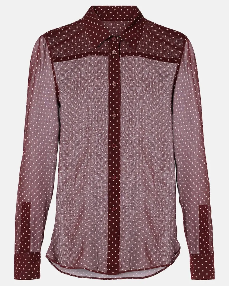 Nili Lotan Bluse Gaia aus Seide Burgunderrot