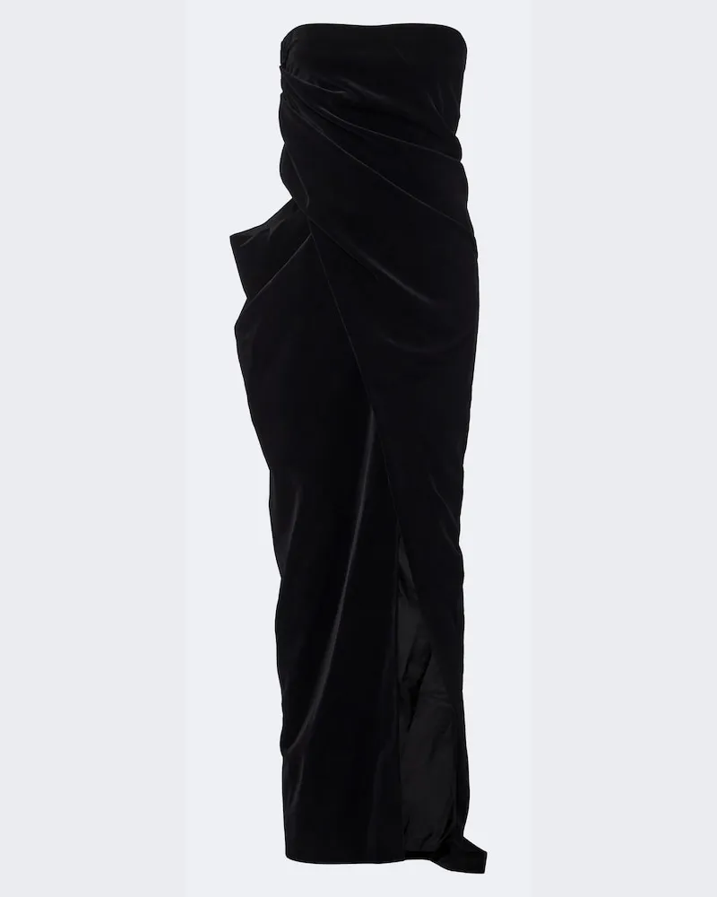 KHAITE Bustier-Robe Marou aus Baumwollsamt Schwarz