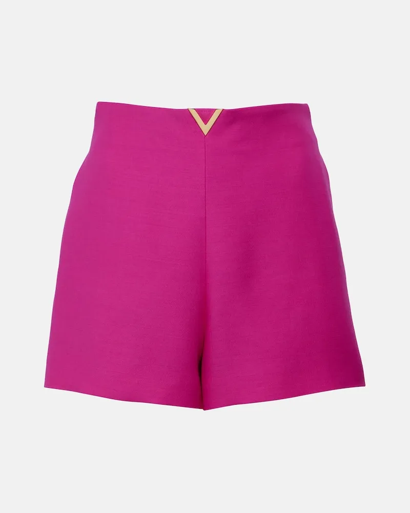 Valentino Garavani Shorts VGold aus Crepe Couture Pink