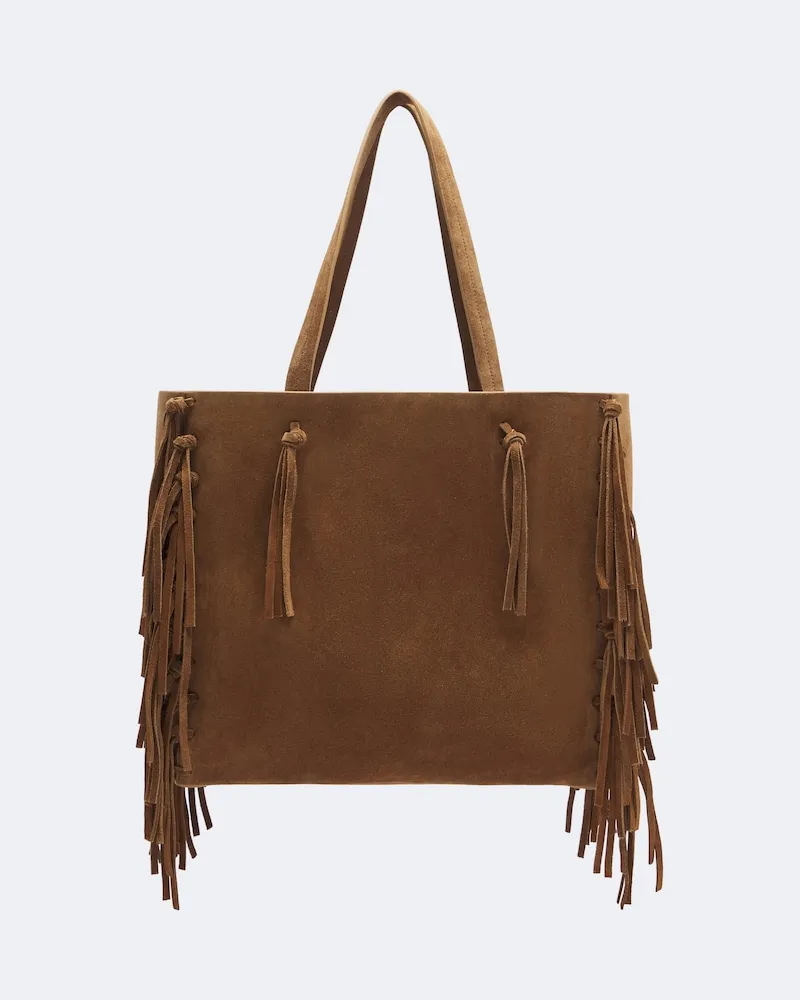 Nili Lotan Shopper Joni aus Veloursleder Braun