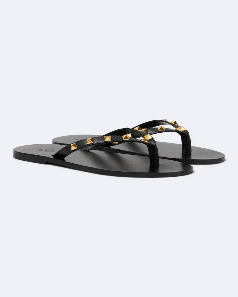 Valentino Garavani Rockstud Sandalen aus Leder Schwarz