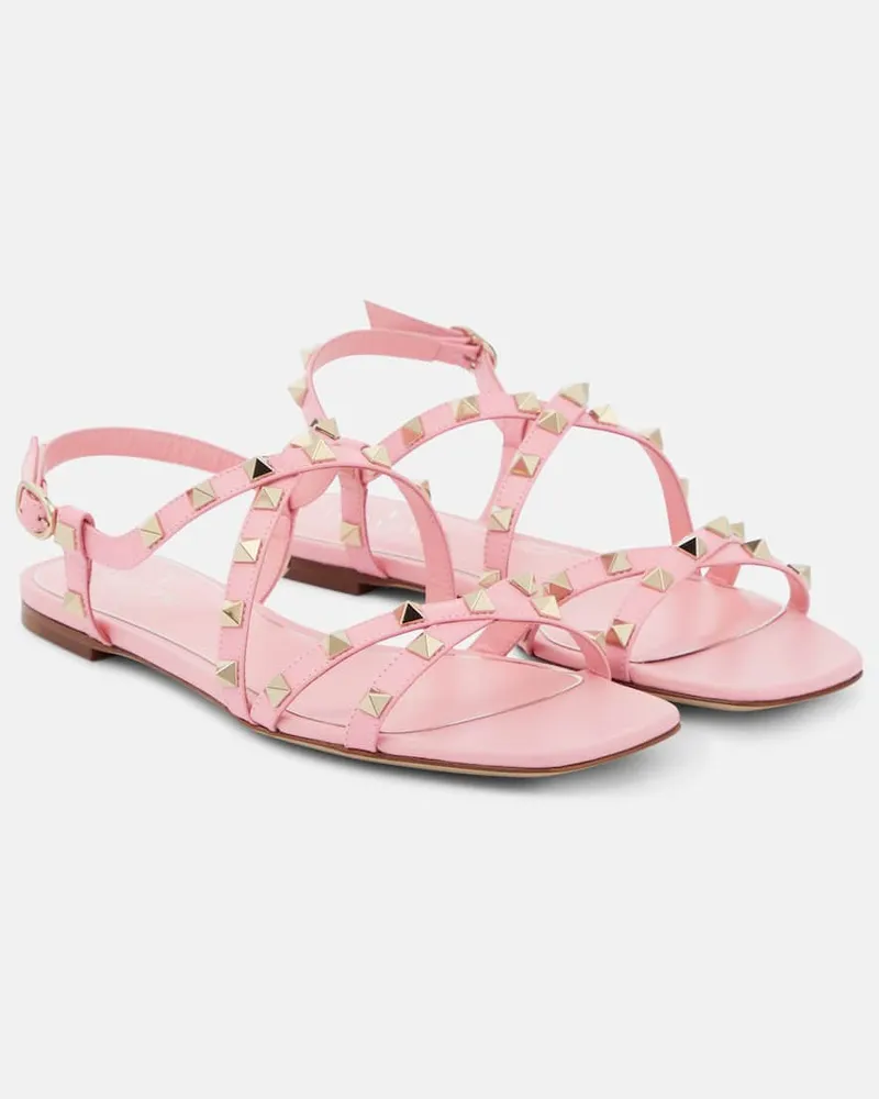 Valentino Garavani Sandalen Rockstud aus Leder Rosa