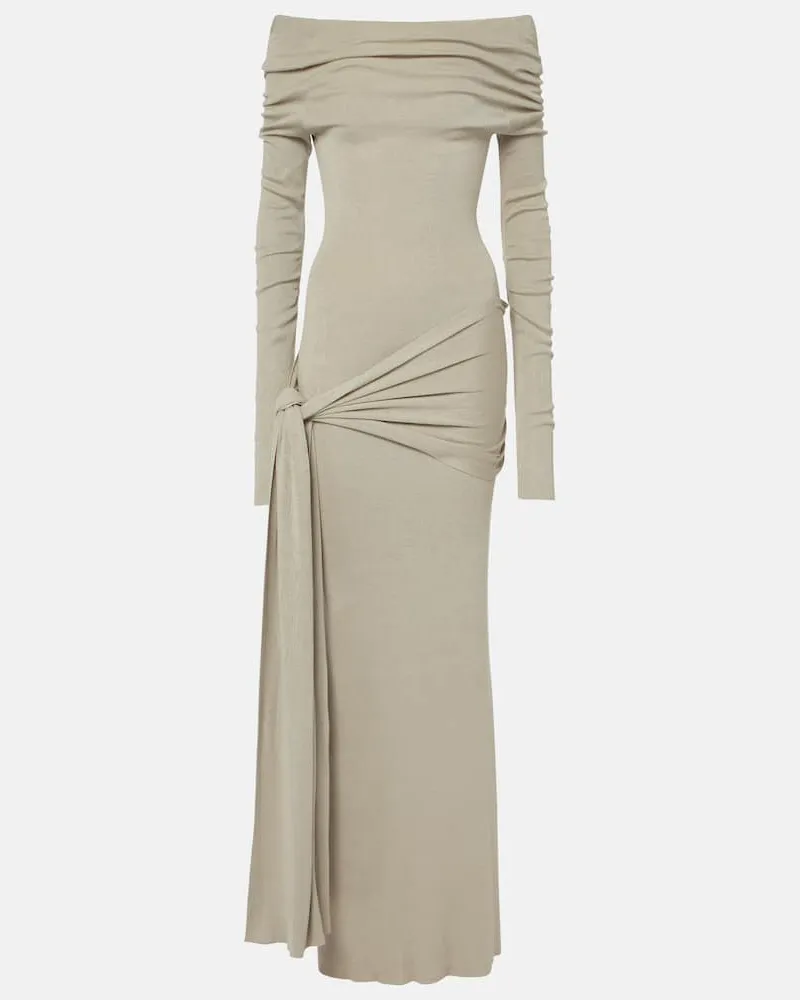 Aya Muse Off-Shoulder-Maxikleid Kora Grün