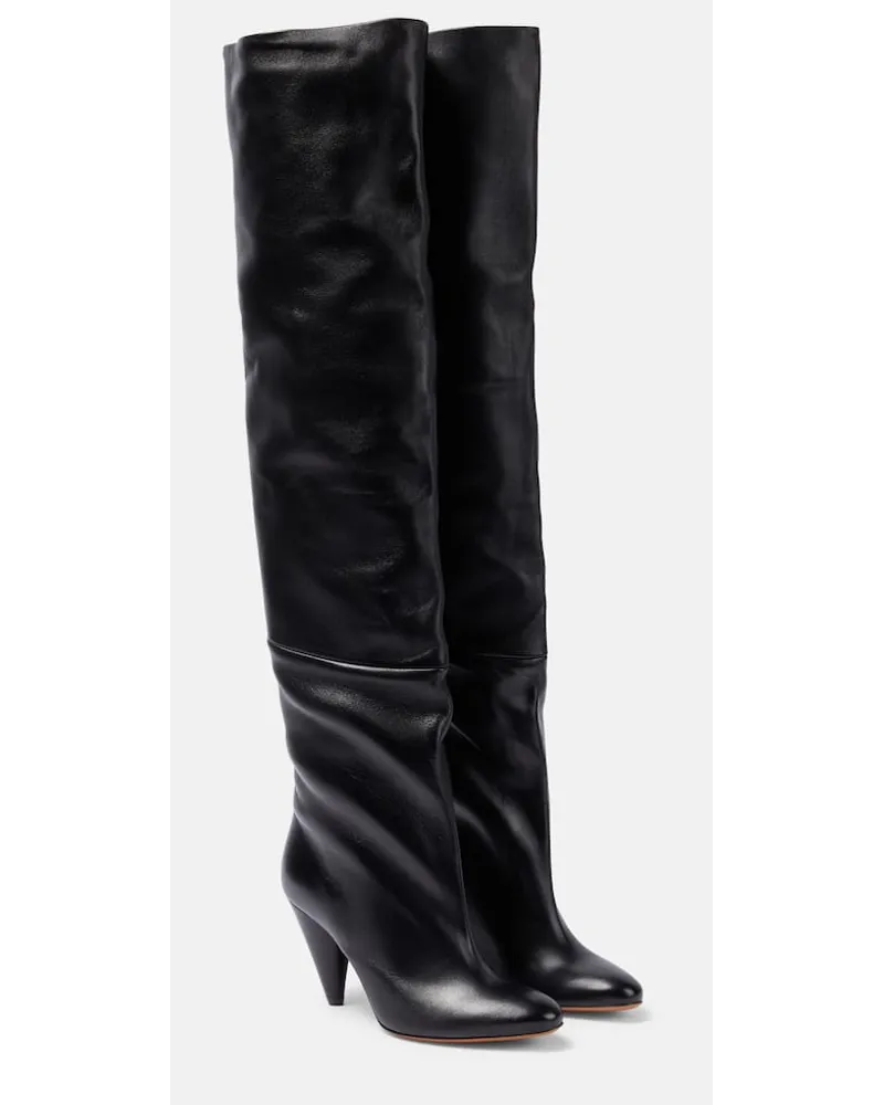 Proenza Schouler Overknee-Stiefel Cone aus Leder Schwarz