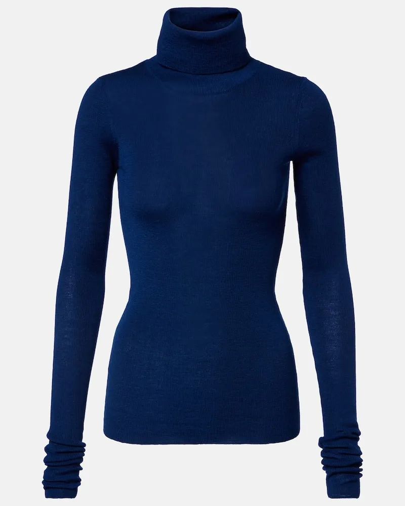 FRANKIE Shop Pullover Utica aus Wolle und Baumwolle Blau